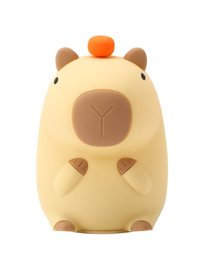 Kids Night Light, Capybara Night Lamp, BPA Free Capybara Light with Touch Control, Pressable Squeeze Toy, Portable Rechargeable Light Toy, Perfect Gift for Kids - Image 1