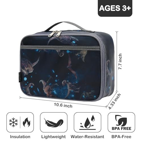 FlowFly Kids Lunch box Insulated Soft Bag Mini Cooler Back to School Thermal Meal Tote Kit for Girls Boys MyDinosaur - Image 3