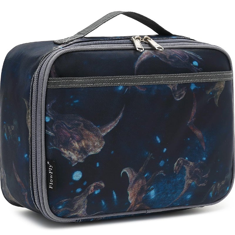 FlowFly Kids Lunch box Insulated Soft Bag Mini Cooler Back to School Thermal Meal Tote Kit for Girls Boys MyDinosaur - Image 2