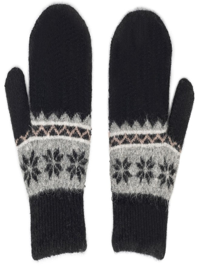 OVOY Kids Winter Soft Warm-Knit-Mittens, Boys-Girls Snowflake-Print Warmly Double-Layer Snow-Mittens Ski-Gloves for 5-10Years - Image 5