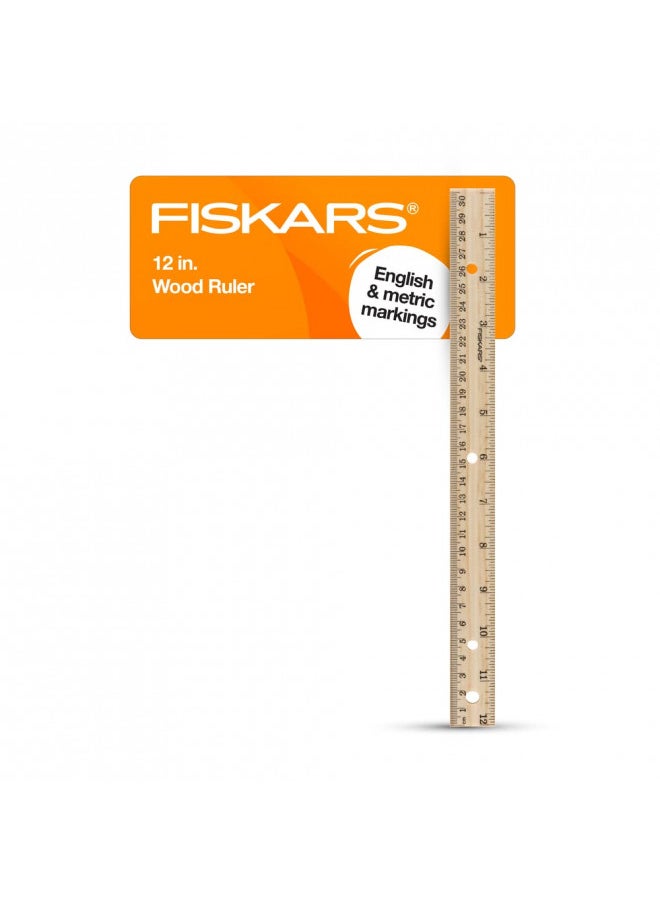 Fiskars 01-005358 Back to School Supplies Wood Ruler, 12 Inch - pzsku/ZF71F054A4C7FC688F98AZ/45/_/1733466318/ef414a85-860c-46b5-a1fe-a30871ecf791