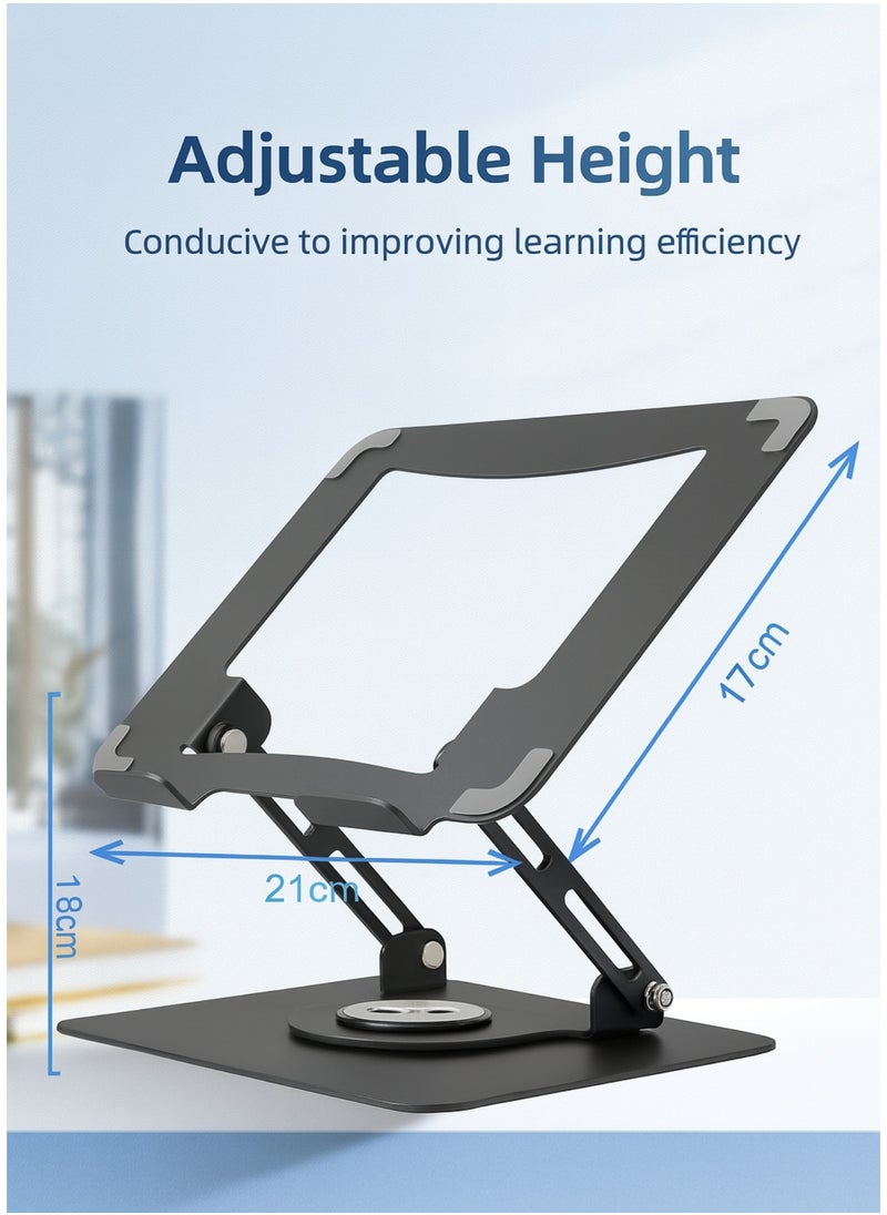 F.A.M.S Laptop Stand 360° – Adjustable Height & Angle, Aluminum Foldable Riser with L-Key, Heat Dissipation, Anti-Slip – Fits 13” to 16” Laptops & Tablets  - Image 5