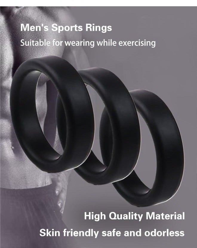 ZAYR Silicone Ring Men Sports Ring Elastic Easy Stretch Resistance Tear Resistance Exercise Ring Extended Endurance Waterproof Wear Resistant Soft Suitable for Male Sports Home (3 Piece Set ) - Image 1