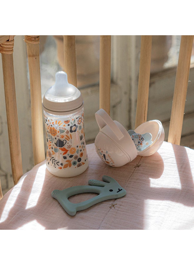 SUAVINEX زجاجة رضاعة للأطفال من بولياميد مع حلمة فسيولوجية بتدفق متوسط، تحاكي تجربة الرضاعة الطبيعية، 3+ أشهر 270 مل - وردي - Image 5