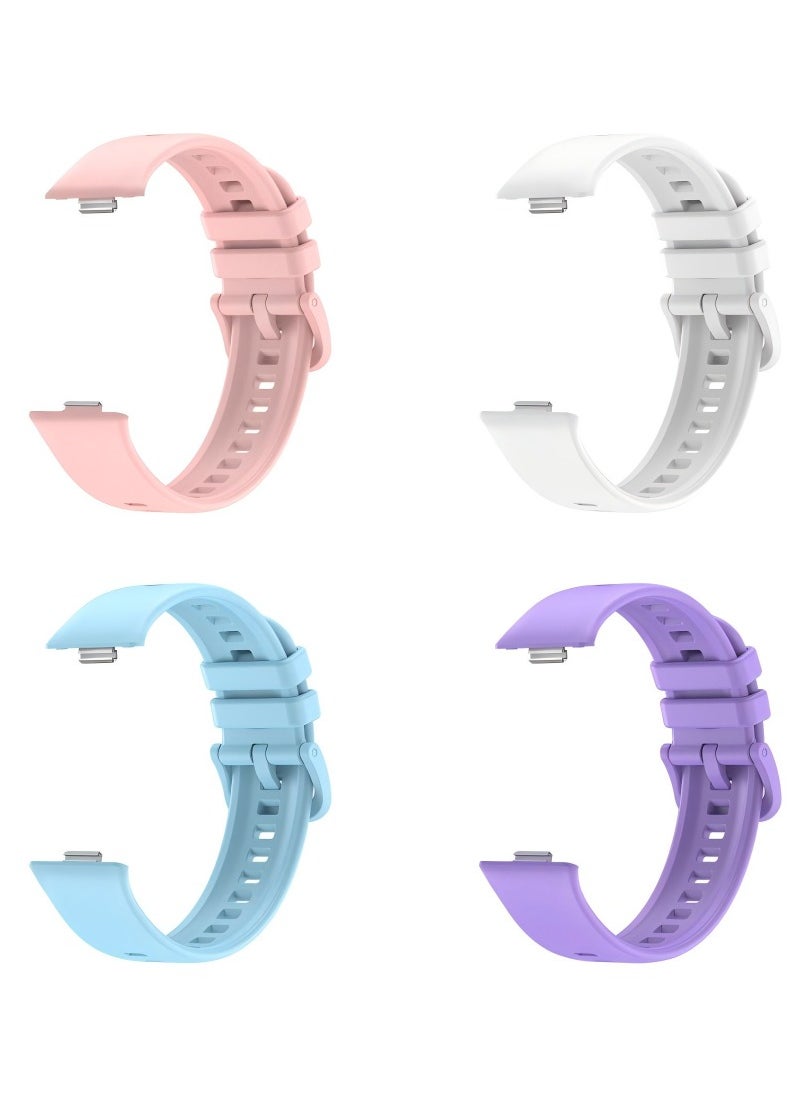 HW 4 PCS Strap for HUAWEI Watch Fit 3, Silicone Watchband Replacement Bracelet  - Image 1