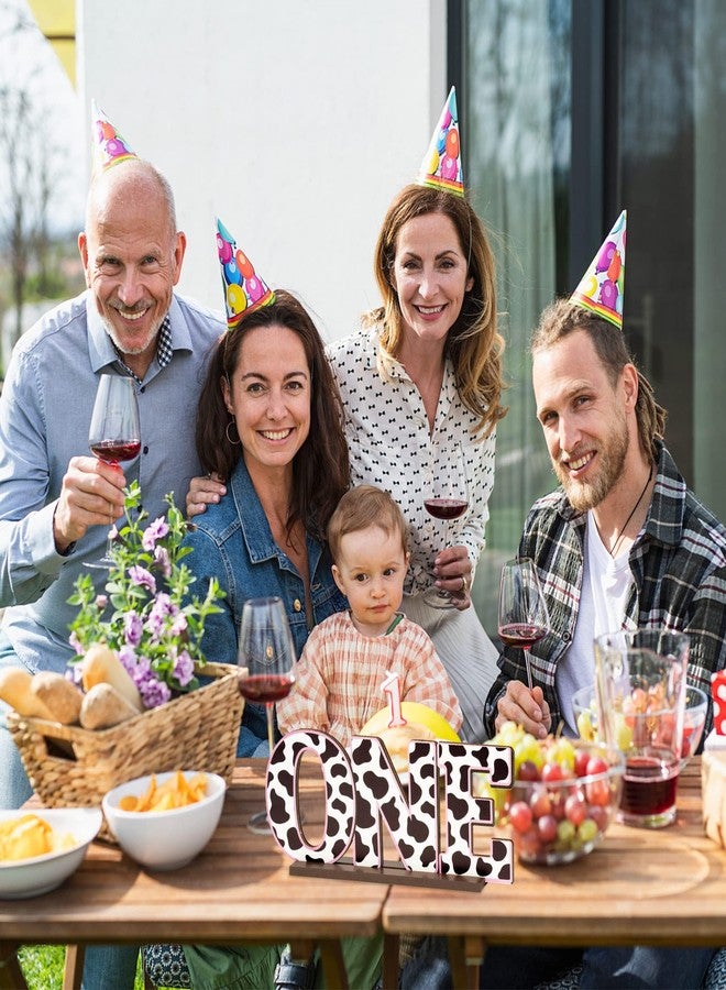 ANGOLIO Cow Print One Letter Sign Table Wooden Centerpieces for Baby Shower Farm Animal First Birthday Party Decor Holy Cow I’M One Toddler Boy Girls 1st Birthday Baby Spring Decor Party Supplies - Image 5