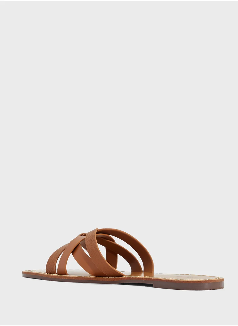 Ginger Crossover Strap Flat Sandal