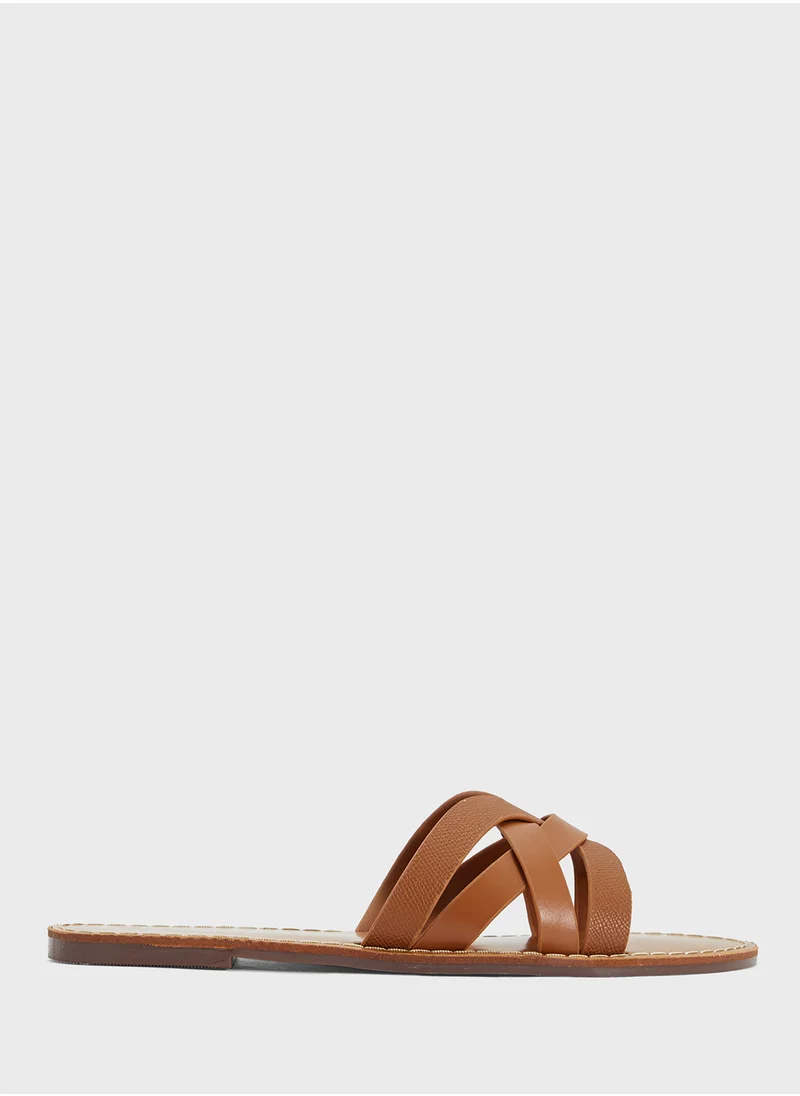Ginger Crossover Strap Flat Sandal