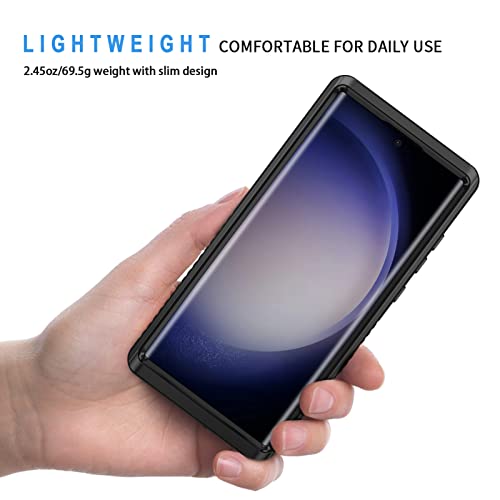 Lanhiem for Samsung S23 Ultra Phone Case, IP68 Waterproof Dustproof, Built-in Screen Protector, Rugged Full Body Shockproof Protective Cover for Samsung Galaxy S23 Ultra 5G, Black - Image 2