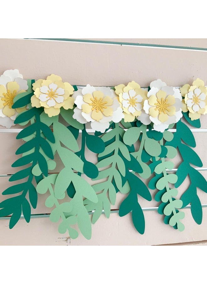 Pinfliers Pinfliers Flower,Jungle Theme Decoration|Backdrop Pooja Room Festival Decor|Paper Decoration for Birthday|Pongal,Lohri,Makar Sankranti Decoration Items|6 Paper Flowers,10 Leaves|60"Length|Multicolor  - Image 1