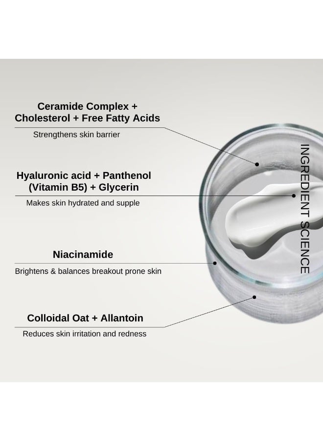 The Formularx Barrier Relief Ceramide Lightweight Moisturizer With Niacinamide & Hyaluronic Acid | For Oily, Combination, Dehydrated, Acne Prone, Sensitive Skin | 50 Gram - Image 3