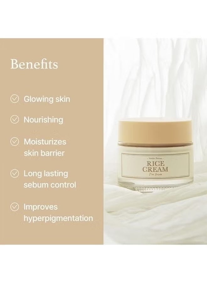 I'M FROM I'm from Rice Cream,  Rice Bran Essence with Ceramide, Glowing Look, Improves Moisture Skin Barrier, Nourishes Deeply, Smoothening to Even Out Skin Tone, K Beauty  - Image 2