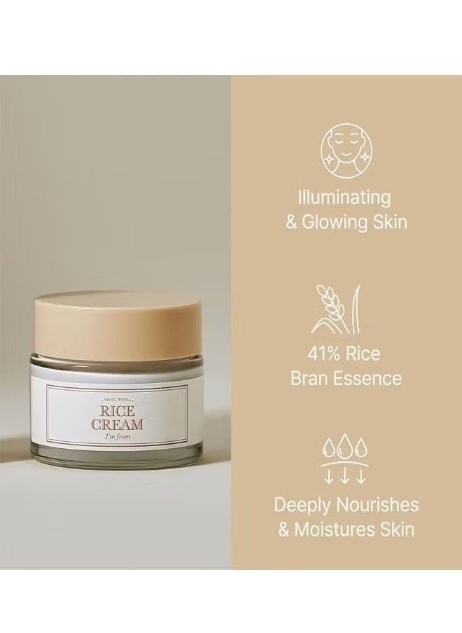I'M FROM I'm from Rice Cream,  Rice Bran Essence with Ceramide, Glowing Look, Improves Moisture Skin Barrier, Nourishes Deeply, Smoothening to Even Out Skin Tone, K Beauty  - Image 3