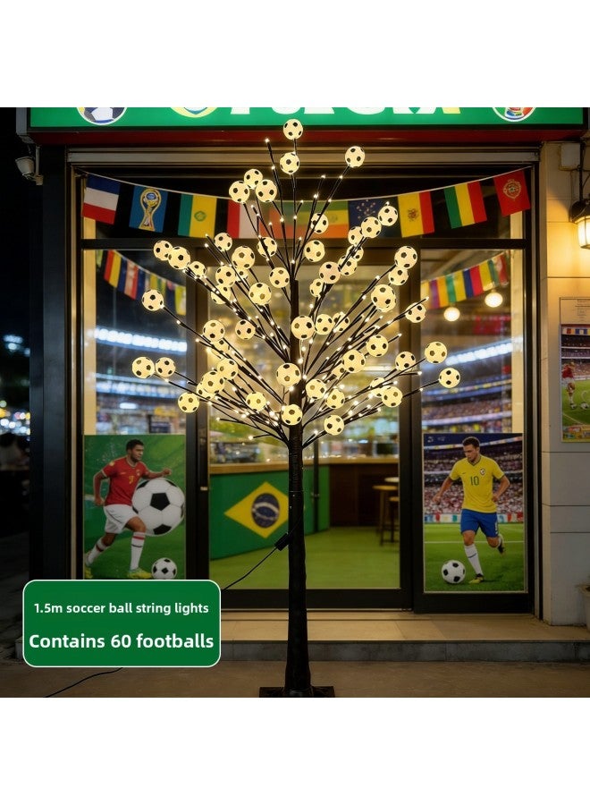 ديكورات مستوحاة من كأس العالم 2026 - الحجم: شجرة مضيئة لكرة القدم بطول 1.5 متر - Image 1