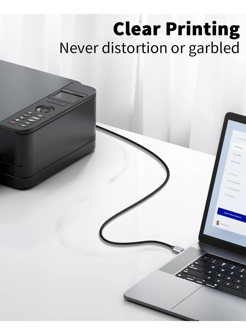 Chabeia 1.8M Type C Printer Cable USB C to USB B 2.0 Braided Printer Scanner Laptop Computer for Epson HP Brother Huawei Xiaomi - Image 3