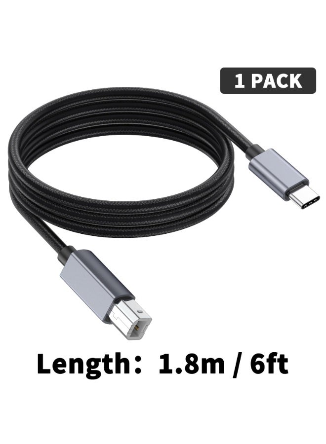 Chabeia 1.8M Type C Printer Cable USB C to USB B 2.0 Braided Printer Scanner Laptop Computer for Epson HP Brother Huawei Xiaomi - Image 5