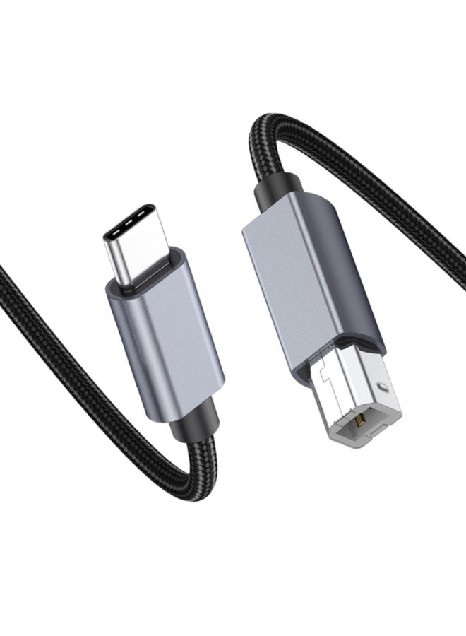 Chabeia 1.8M Type C Printer Cable USB C to USB B 2.0 Braided Printer Scanner Laptop Computer for Epson HP Brother Huawei Xiaomi - Image 1
