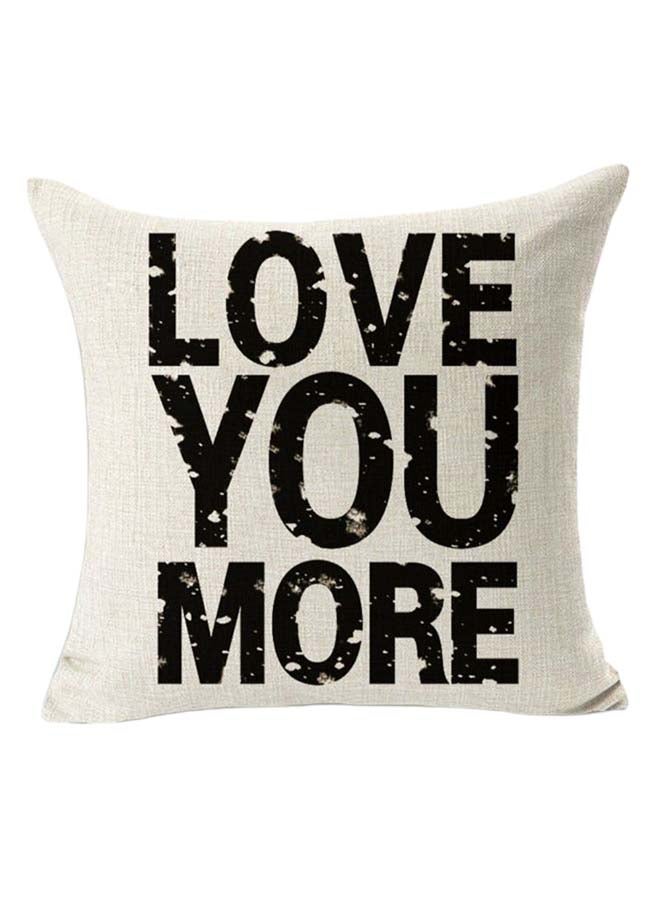 Modern Home Painted Pillow Case Linen White/Black - Image 1