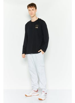 SKECHERS Men Sportswear Fit Long Sleeve T Shirt, Black  - Image 2