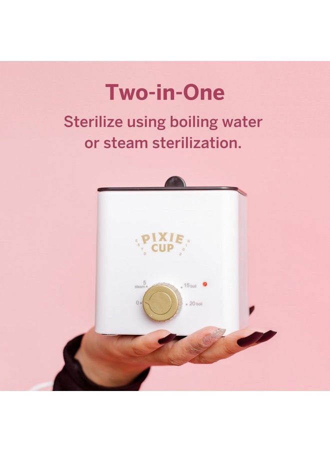 Pixie Cup - Pixie Menstrual Cup & Disc Boiler Sterilizer - Easily Submerge & Clean Your Period Cup in Boiling Water! Kills 99.9% of Germs with Cleaner Boiling Solution - The Most Soothing Way to Wash Your Cup - Image 1