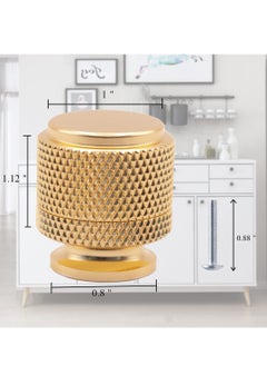 Generic 9pcs 1" Aluminum Knurled Cabinet Knobs - Gold & Grey Oxidized Finish, Diamond Decorative for Kitchen, Dressers & Furniture  - Image 2