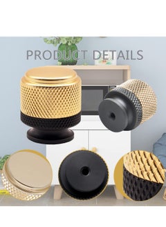 Generic 9pcs 1" Aluminum Knurled Cabinet Knobs - Gold & Grey Oxidized Finish, Diamond Decorative for Kitchen, Dressers & Furniture  - Image 4