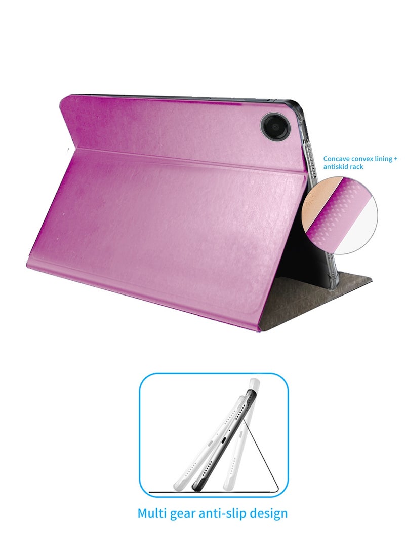 BYTER Samsung Galaxy Tab A11 4G 2025 (8.7 inch) Classic PU Leather Trifold Stand Flip Case Cover (TCFPSR) - Pink - Image 3