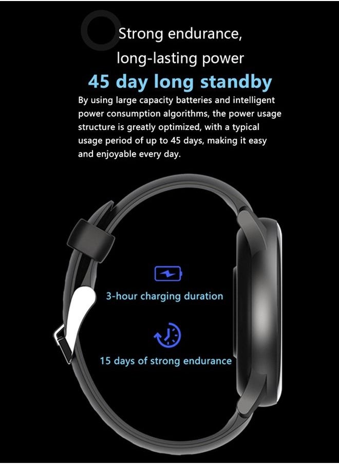 ULHYC - Smart Watch V600 Max Bluetooth Full Touch Screen Call Smartwatch with  ECG and Blood Oxygen Apps Black - Image 1