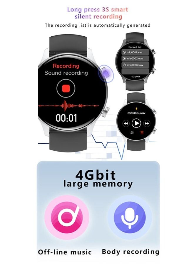 ULHYC - Smart Watch V600 Max Bluetooth Full Touch Screen Call Smartwatch with  ECG and Blood Oxygen Apps Black - Image 1