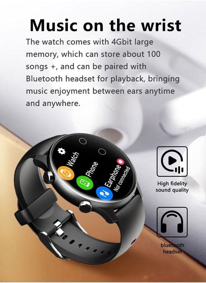ULHYC - Smart Watch V600 Max Bluetooth Full Touch Screen Call Smartwatch with  ECG and Blood Oxygen Apps Black - Image 1