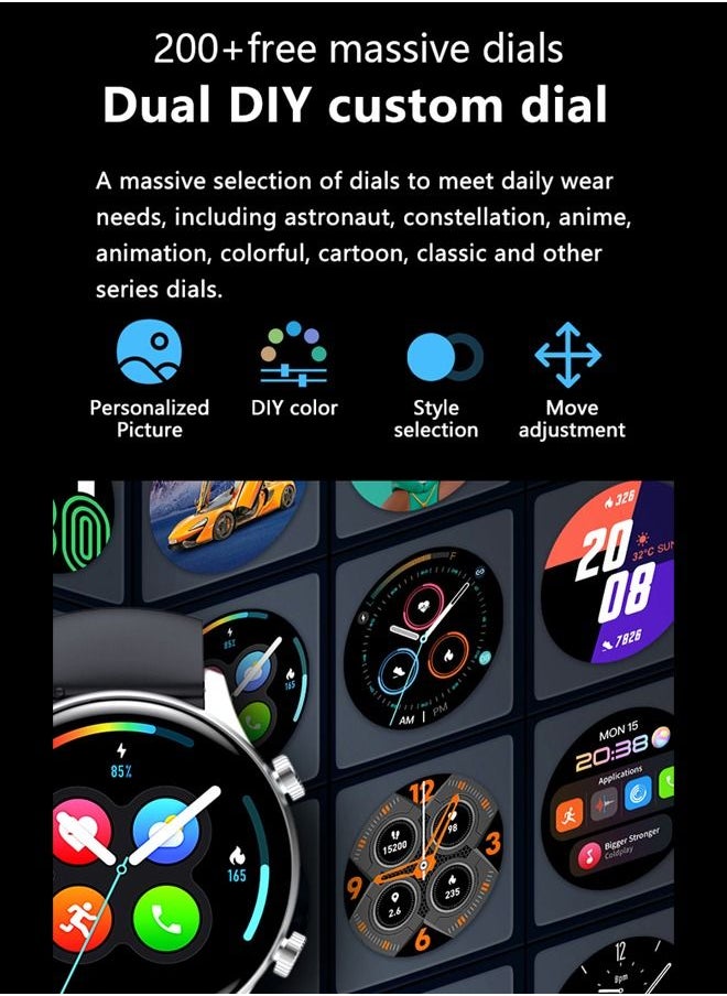 ULHYC - Smart Watch V600 Max Bluetooth Full Touch Screen Call Smartwatch with  ECG and Blood Oxygen Apps Black - Image 1