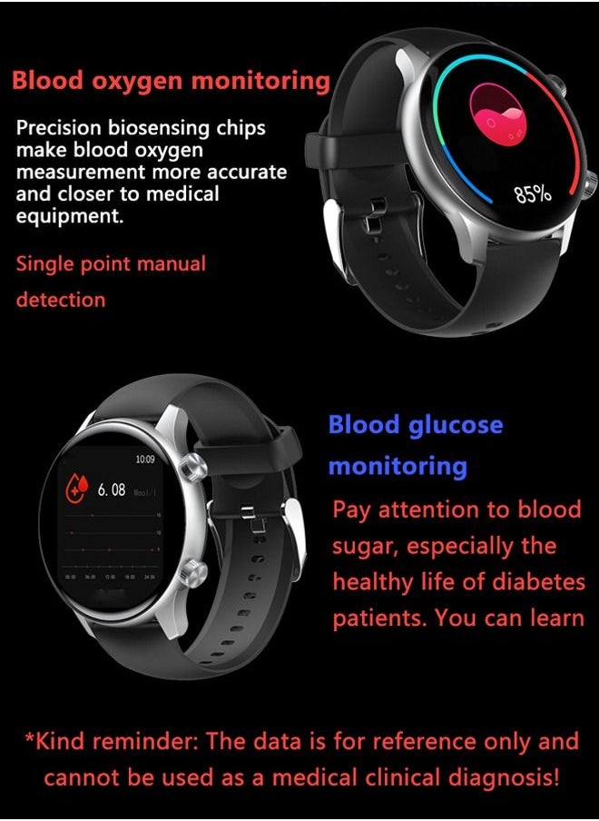 ULHYC - Smart Watch V600 Max Bluetooth Full Touch Screen Call Smartwatch with  ECG and Blood Oxygen Apps Black - Image 1