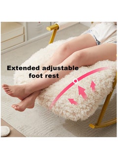 Arabest Rocking Chair,Relax Rocking Chair with Footstool,Patio Rocking Chair with Side Pockets,Adjustable Backrest Height,for Living Room Bedroom Office  - Image 3
