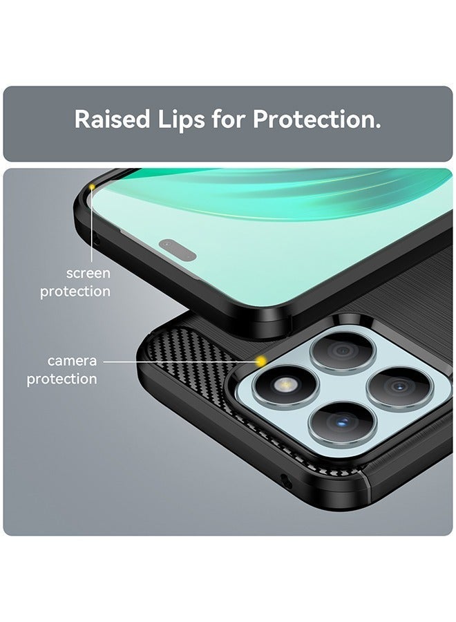 X-level HONOR X8b 4G Case Cover with Carbon Fiber Shockproof Rugged Shell Anti-Scratch Easy Install Anti-Scratch Soft TPU Comfortable Touch Back Cover Protective Accessory for HONOR X8b - Image 2