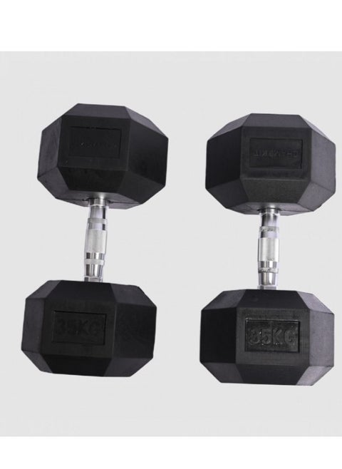 CHAMPKIT Rubber Hex Dumbbells set of pairs , for Exercises, Strength training equipment and Home gym accessories,35KG