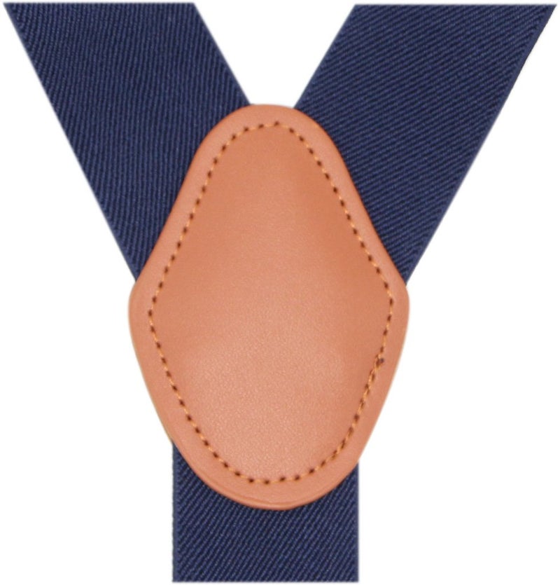 Bioterti Men's Y-Shaped Heavy Duty Suspenders - 6 Metal Clips, Elastic Straps (Navy) - Image 2