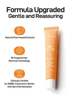 JoyPretty 60 seconds Upper Lip Hair Removal Cream Hair Removal Cream for Upper Lip Face & Chin Fast & Gentle with 30X Delay Hair Growth Moisturizing Hair Removal with Almond Oil & Aloe Vera Extract 20g  - Image 2