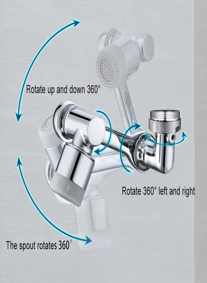 COOFANDY 1080° Swivel Faucet Extender, Heavy Duty Rotating Sink Extension, Universal Swivel Multifunctional Robotic Arm, Rotating Splash Filter Extension Faucet Aerator for Kitchen Bathroom - Image 2