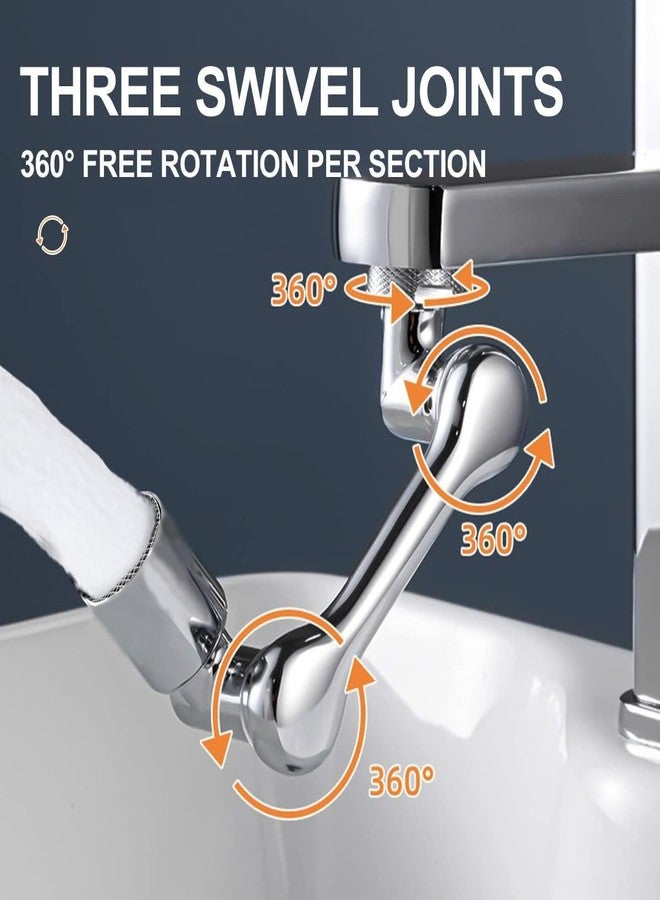 COOFANDY 1080° Swivel Faucet Extender, Heavy Duty Rotating Sink Extension, Universal Swivel Multifunctional Robotic Arm, Rotating Splash Filter Extension Faucet Aerator for Kitchen Bathroom - Image 4