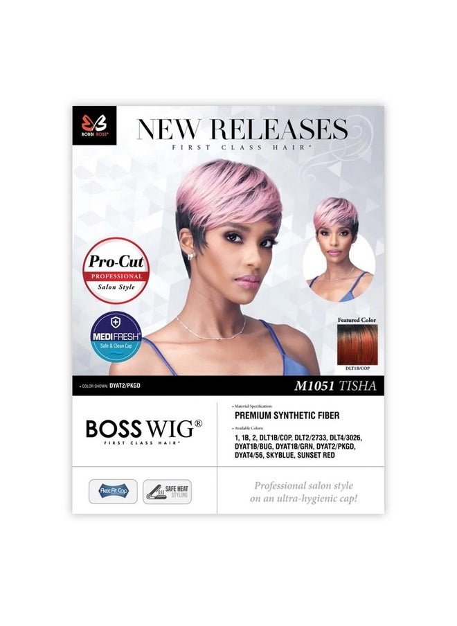 BOBBI BOSS Premium Synthetic Hair Wig M1051 Tisha Short Pro Cut Salon Style Hair Wig With Safe Heat Styling (1B Natural Black)  - Image 3