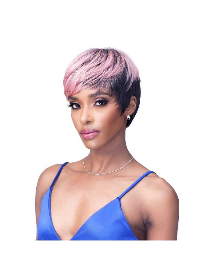 BOBBI BOSS Premium Synthetic Hair Wig M1051 Tisha Short Pro Cut Salon Style Hair Wig With Safe Heat Styling (1B Natural Black)  - Image 5