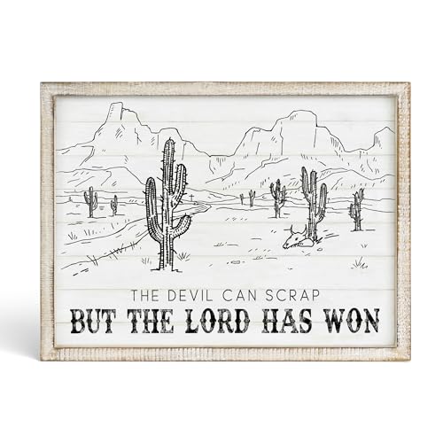Putuo Decor Bohemian Western Wall Decor Artistic Cowboy Prints Square Wall Pediments for Living Room and Hallway Cactus - Image 1
