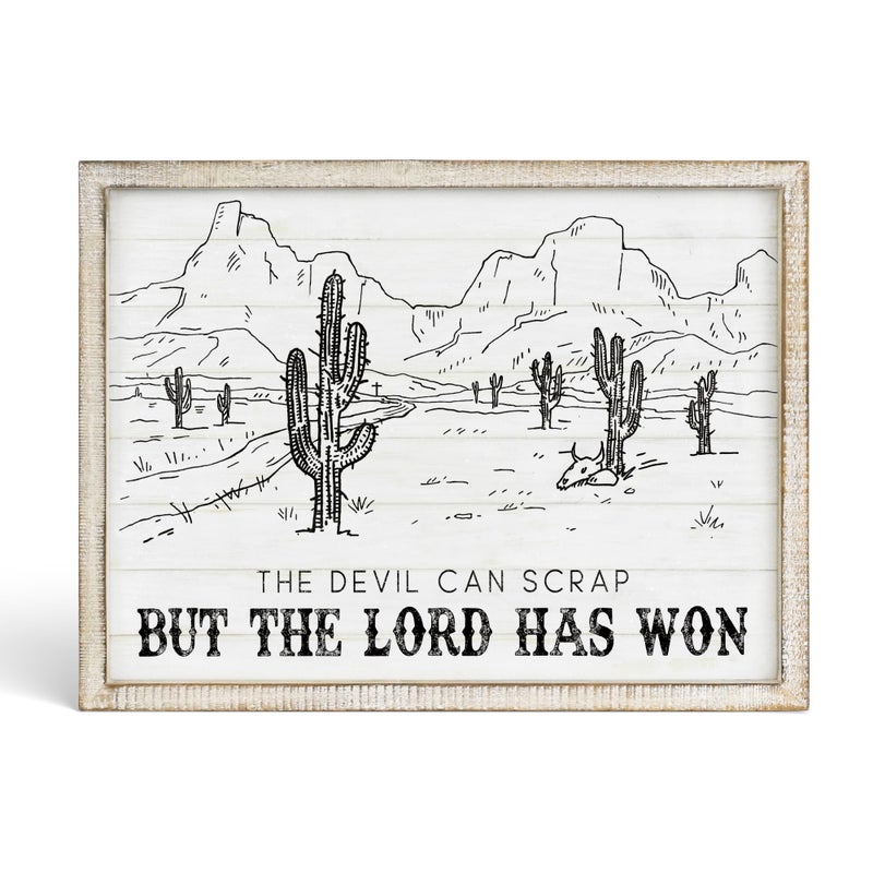 Putuo Decor Bohemian Western Wall Decor Artistic Cowboy Prints Square Wall Pediments for Living Room and Hallway Cactus - Image 2