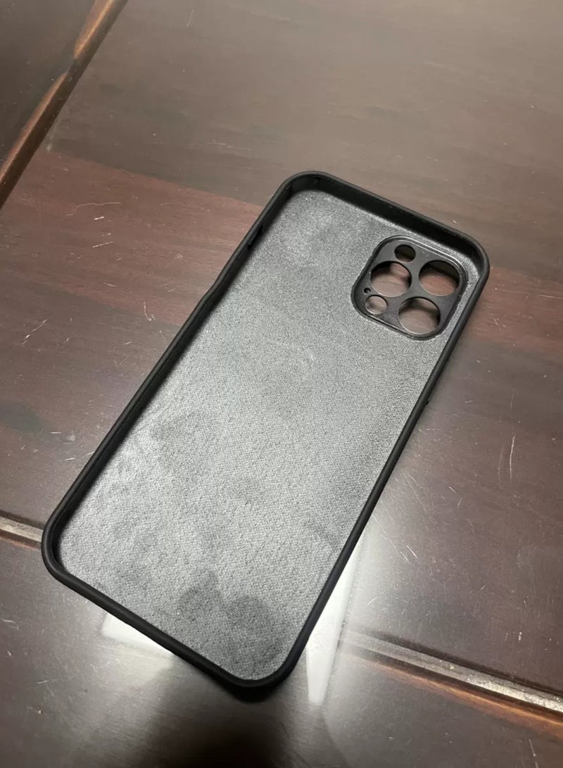 IPhone 13 Pro 6.1-inch liquid silicone rubber phone case, luxurious cover coating, silky soft touch, full body protection phone case, shockproof shell, with ultra-fine fiber lining (black)