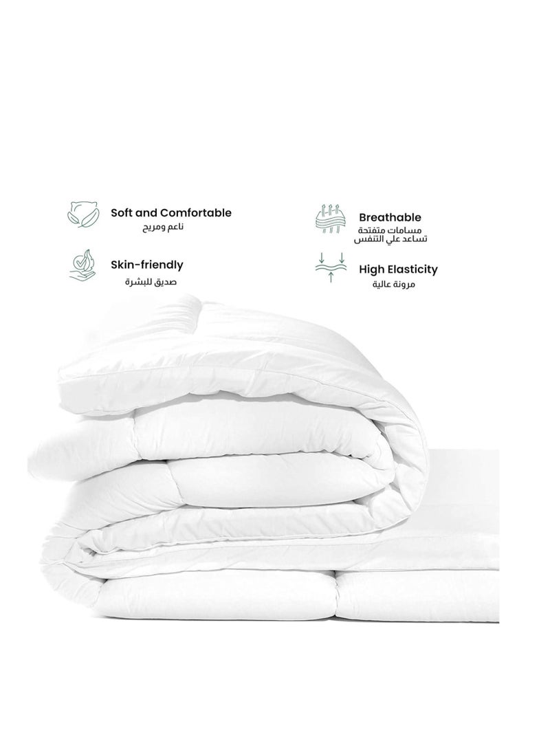 The Home Mart Home Mart Ultra-Plush Queen Size Mattress Topper (150x200 cm) – 600 GSM Extra Thick 100% Microfiber Fill, Firm Support, Super Soft Brushed Fabric, Deep Pocket Design with 4-Way Stretch Elastic Straps - Image 2