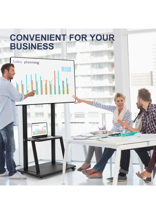 Mobile Rotating TV Stand 32-70 Inch – Adjustable Height, Lockable Wheels, Supports up to 100 lbs - Image 5