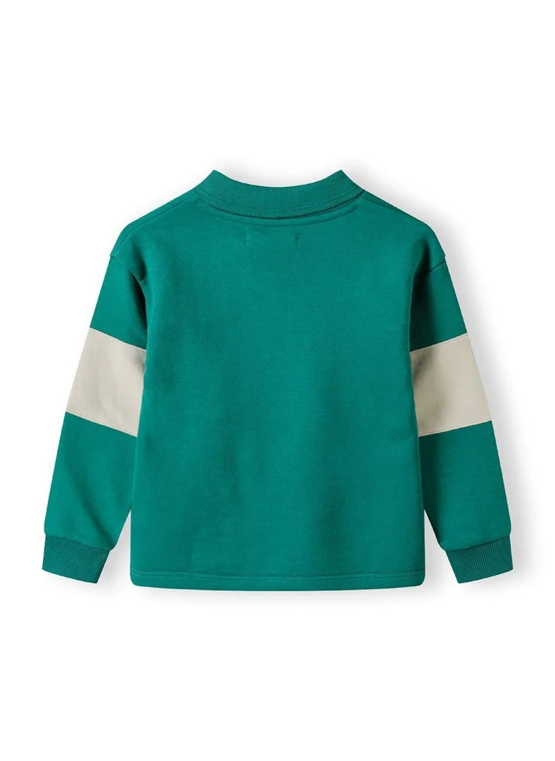 MINOTI Kids Long Sleeve Polo Sweatshirt with Text Print