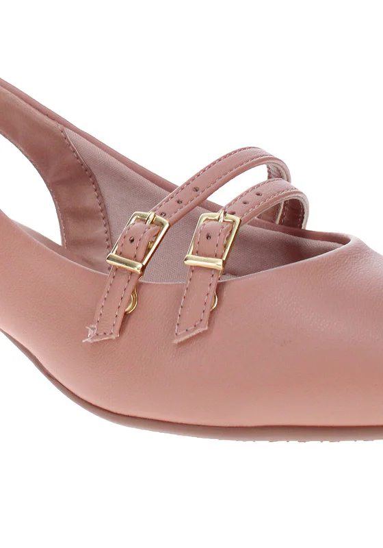 بيرا ريو Beira Rio Ladies Mid Heel Sandals Nude | Made In Brazil