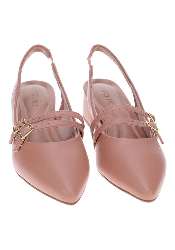 بيرا ريو Beira Rio Ladies Mid Heel Sandals Nude | Made In Brazil