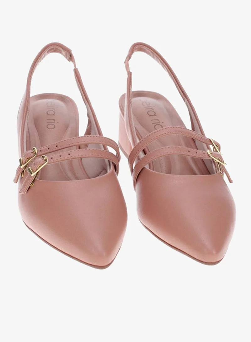 Beira Rio Nude Beira Rio Ladies Mid Heel Sandals Nude | Made In Brazil for Women | Best Price UAE